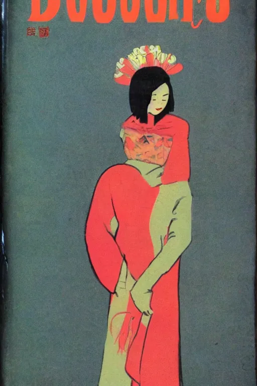 Image similar to 1 9 6 6 magazine color illustration of a young chinese woman who runs a demonic cult in shanghai