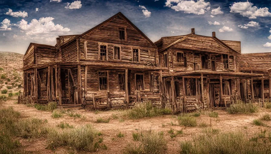 Image similar to an abandoned old west ghost town, digital art, highly detailed, realistic, bright colors, 8 k