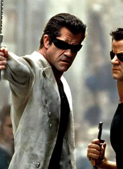 Prompt: Mel Gibson in the matrix