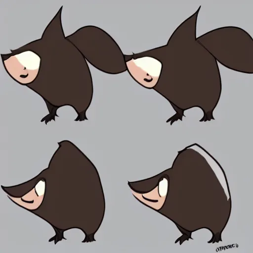 Image similar to character design of cute niffler, cartoon style, like goblin nft