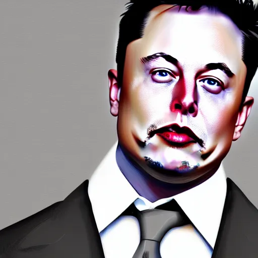 Prompt: digital art of elon musk with tusks photorealistic photoshop