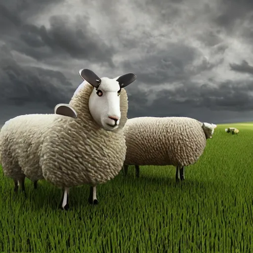 Image similar to Infinity recurring sheep , hyperrealism, no blur, 4k resolution, ultra detailed-i