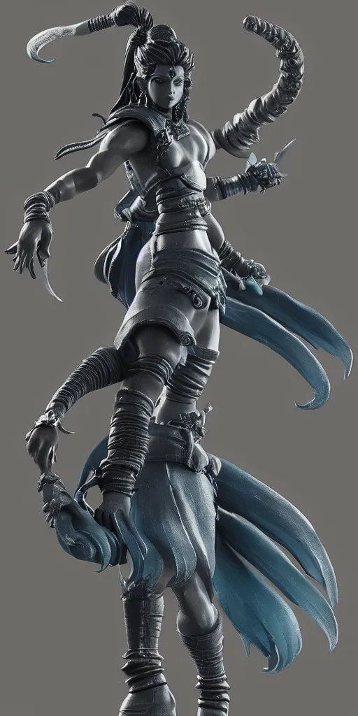Image similar to a highly detailed 3D figurine of Shiva from Final Fantasy VII remake