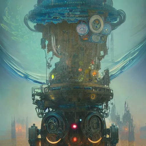 Prompt: a highly detailed digital image of an imagination machine, concept art, artstation, cgsociety, very detailed, intricate, detailed illustration, by greg rutkowski and alphonse mucha, Paul Lehr and Beeple, iridescent accents, ray tracing, product lighting, sharp, smooth, masterpiece, cinema 4D