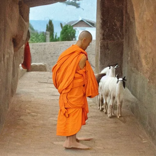 Image similar to a monk as a goat
