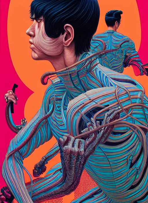 Image similar to gigachad by junji ito, tristan eaton, victo ngai, artgerm, rhads, ross draws, hyperrealism, intricate detailed