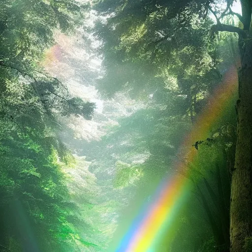 Prompt: a photo of an entirely green rainbow