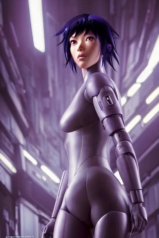 Image similar to weta disney pixar movie still portrait photo of ghost in the shell anime : : as motoko kusanagi by pixar : : by ilya kuvshinov, rossdraws, artgerm, maxim cover, octane render, 3 d, volumetric lighting, anti aliasing, raytracing : :