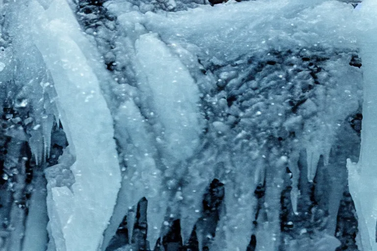 Prompt: vfx movie scene writhing ice leviathan closeup by emmanuel lubezki
