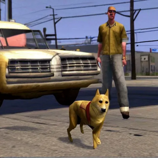 Prompt: doge in gta iv