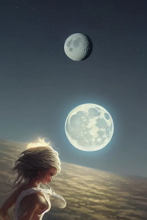 Image similar to The moon with a view of the earth in the background, elegant, digital painting, highly detailed, artstation, concept art, smooth, sharp focus, illustration, art by artgerm and greg rutkowski.