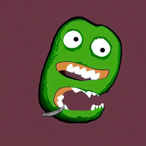 Prompt: pickle with a screaming face