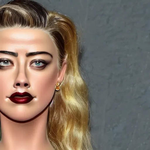 Image similar to a gourd shaped to look like the face of amber heard intercross hybrid mix