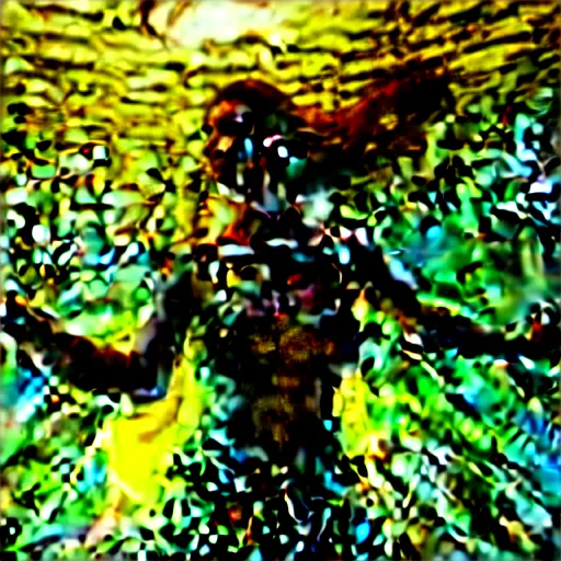 Image similar to woman dancing underwater wearing a dress made of seaweed that is flowing in the current, lighting with caustics from sunlight, cinematic, photorealistic