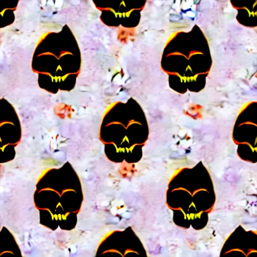 Prompt: halloween pumpkins bats skulls candy ghosts pattern graphic art