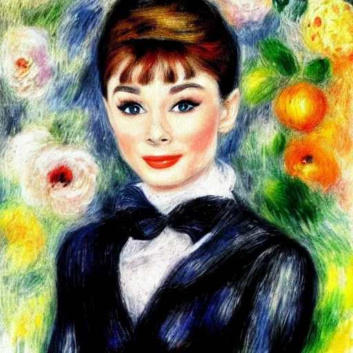 Image similar to audrey hepburn art by renoir