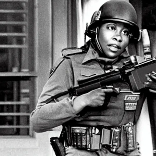 Image similar to a film still dawyne Johnson as police swat