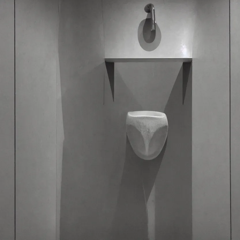 Image similar to one single singular urinal in a museum, courtesy of centre pompidou, courtesy of moma