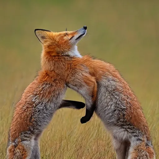 Image similar to Two foxes, hugging