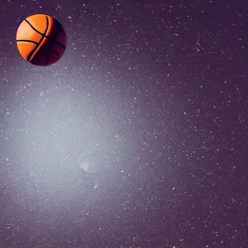 Prompt: a basketball player dunking the moon at night as if it were the ball