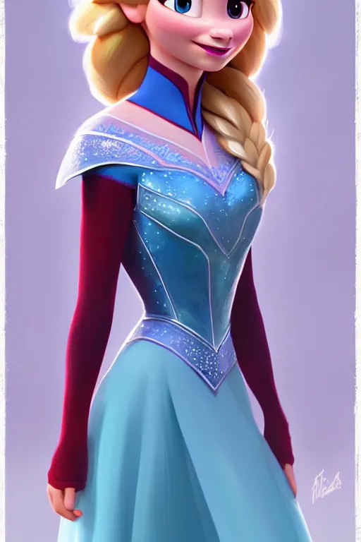 Image similar to elsa from frozen cosplaying as super mario, highly detailed, digital painting, artstation, concept art, smooth, sharp focus, elegant, illustration, unreal engine 5, 8 k, art by artgerm and greg rutkowski and edgar maxence