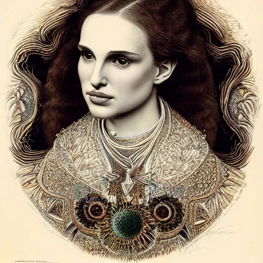 Image similar to portrait of natalie portman by ernst haeckel