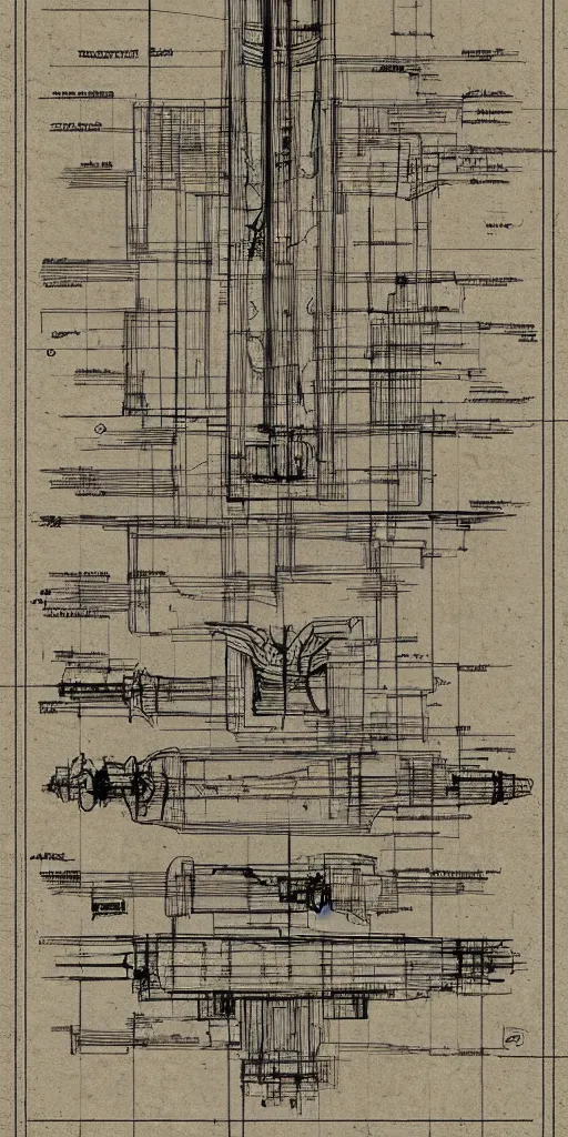Image similar to lightsaber blueprint by da vinci