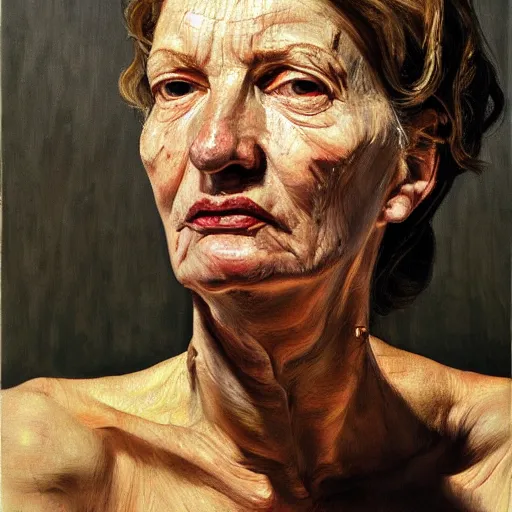 Prompt: high quality high detail painting by lucian freud, hd, woman portrait, photorealistic lighting