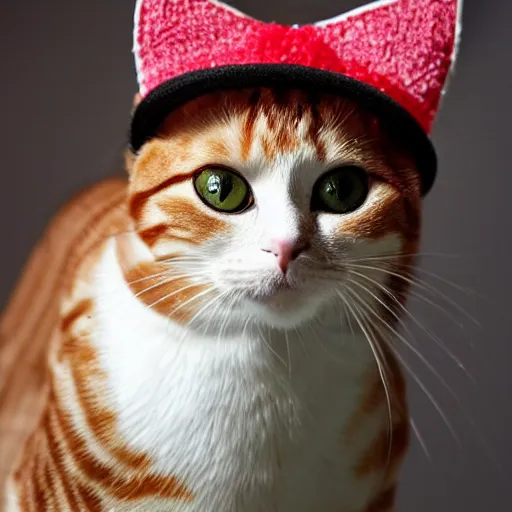 Image similar to ginger tabby cat wearing a silly hat