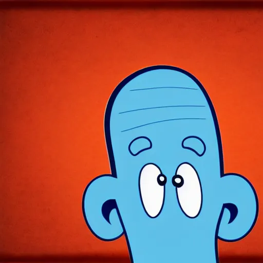 Image similar to handsome squidward, cartoon network style, portrait