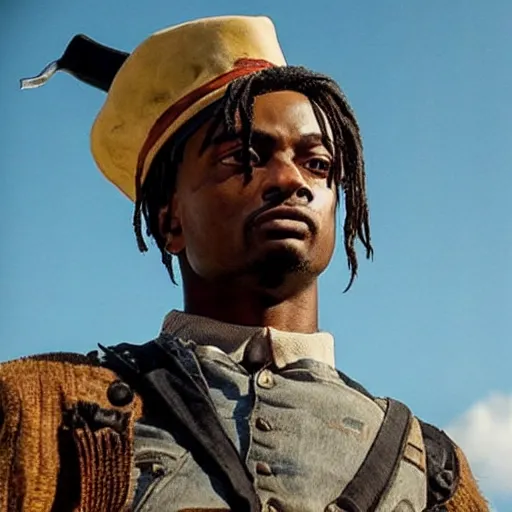 Prompt: Playboy Carti as a RDR 2 character,realistic,detalied,