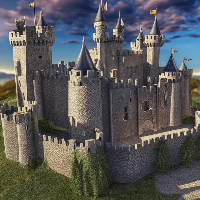 Image similar to castle, highly detailed, 4 k, hdr, smooth, sharp focus, high resolution, award - winning photo, photorealistic