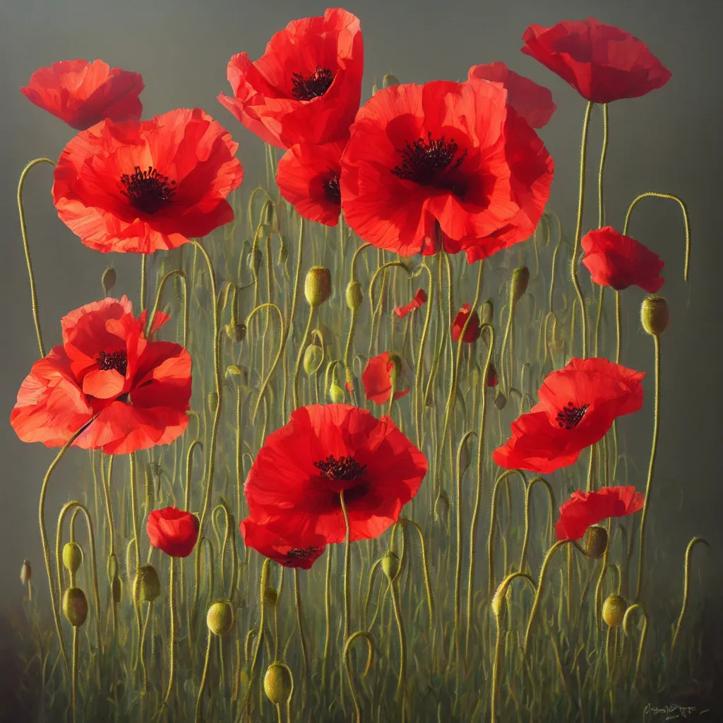 Prompt: poppy flowers painting by stanley artgerm, dramatic lighting, patrick woodroffe, trending on artstation,