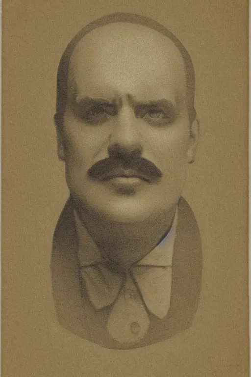 Prompt: mario, portrait, full body, symmetrical features, silver iodide, 1 8 8 0 photograph, sepia tone, aged paper, master prime lenses, cinematic
