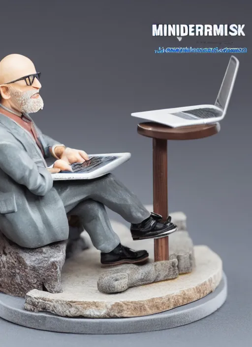 Prompt: 80mm resin detailed miniature of man sitting at his computer, angry, Product Introduction Photos, 4K, Full body,