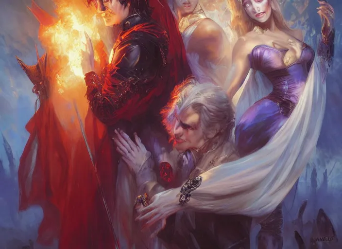 Prompt: vampire nobility by adrian smith and vladimir volegov and alexander averin and delphin enjolras and daniel f. gerhartz