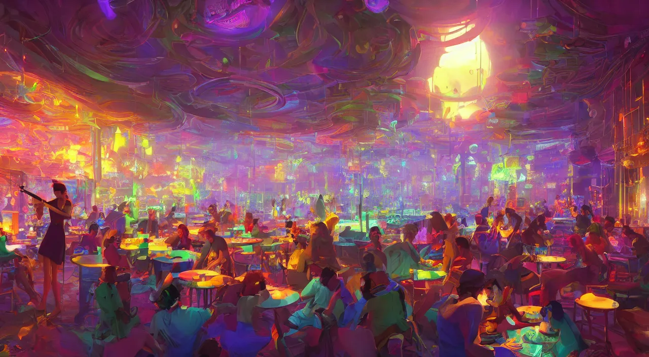 Image similar to bazaar zouk oriantal multicolorful sky shine place mosquet painting stylized digital video game icon global illumination ray tracing 8 k hd resolution, by ilya kuvshinov and cushart krentz and gilleard james