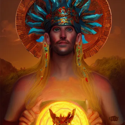 Image similar to paimon invades the body of the sun god midsommar, oil painting, ultradetailed, artstation, ultradetailed, digital painting, ultradetailed