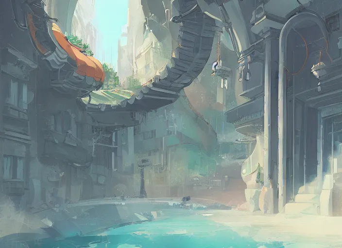 Image similar to a portal to jeddah city, digital painting, concept art, smooth, sharp focus, illustration by studio ghibli