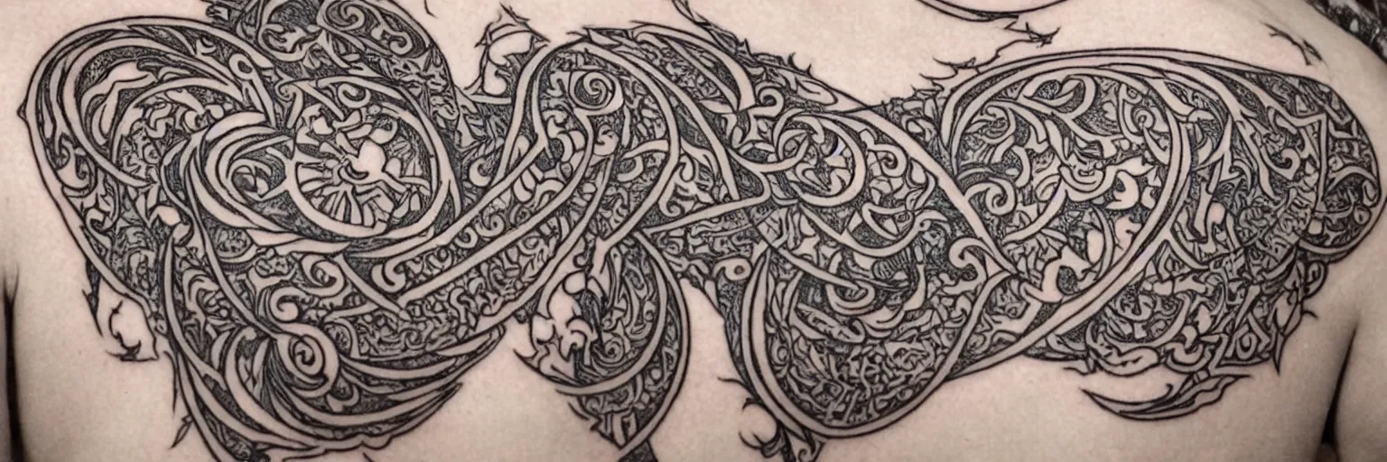 Prompt: intricate design pattern for elvish tattoos