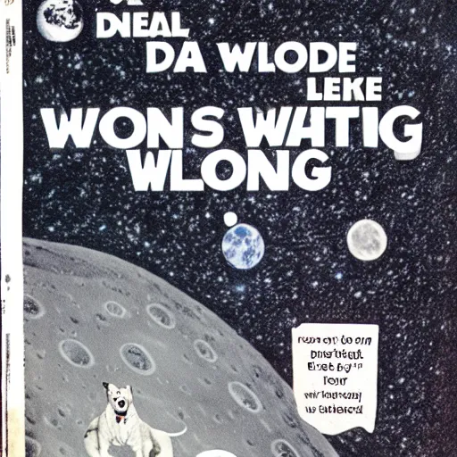 Prompt: a magazine ad for dog walking on the moon