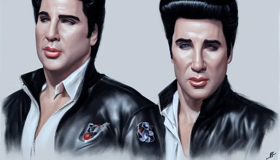 Prompt: John Travolta as Elvis, hyperdetailed, artstation, cgsociety, 8k