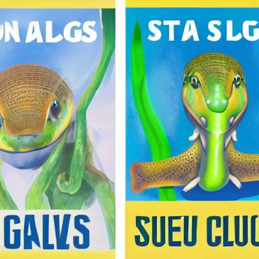 Image similar to a campaign poster that reads SLUGS TASTE LIKE THE FUTURE!, concept art