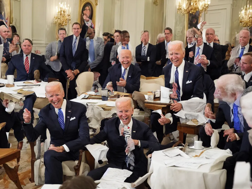 Image similar to Joe Biden attending a secret socialist meeting, highly detailed, 4k