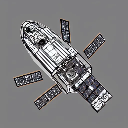 Image similar to detailed spacecraft in the style of nacho yague