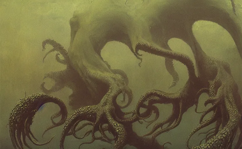 Prompt: Cthulhu by Beksinski, 4k, masterpiece