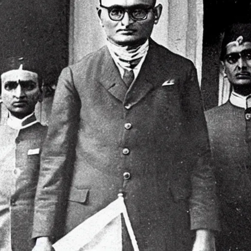 Prompt: Veer Savarkar holding the Indian flag