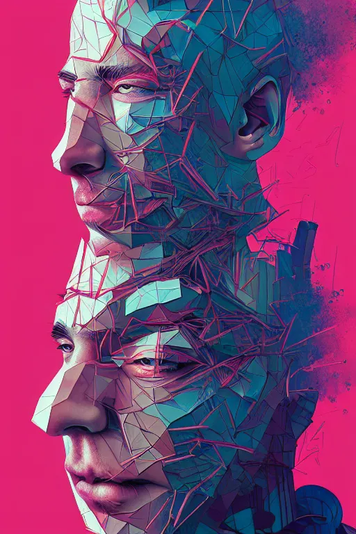 Image similar to abstract portrait, cyberpunk art, floating detailes, very detailed face, leaves by miyazaki, colorful palette illustration, kenneth blom, mental alchemy, james jean, pablo amaringo, naudline pierre, contemporary art, hyper detailed