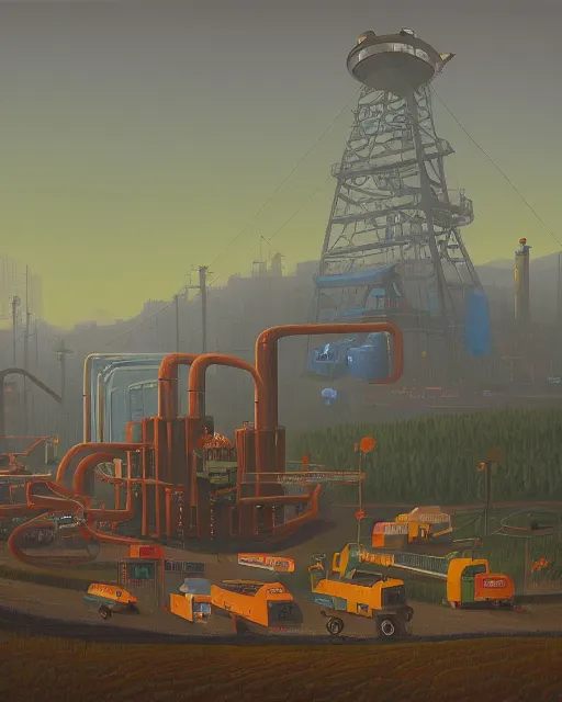 Prompt: corporate data theft by Simon Stålenhag and Grant Wood, oil on canvas