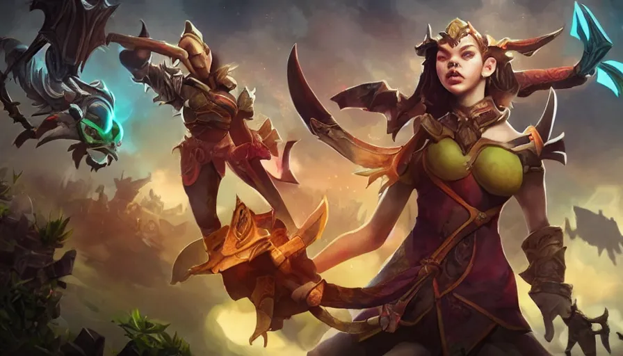 Prompt: anya taylor - joy streaming dota 2 on pudge